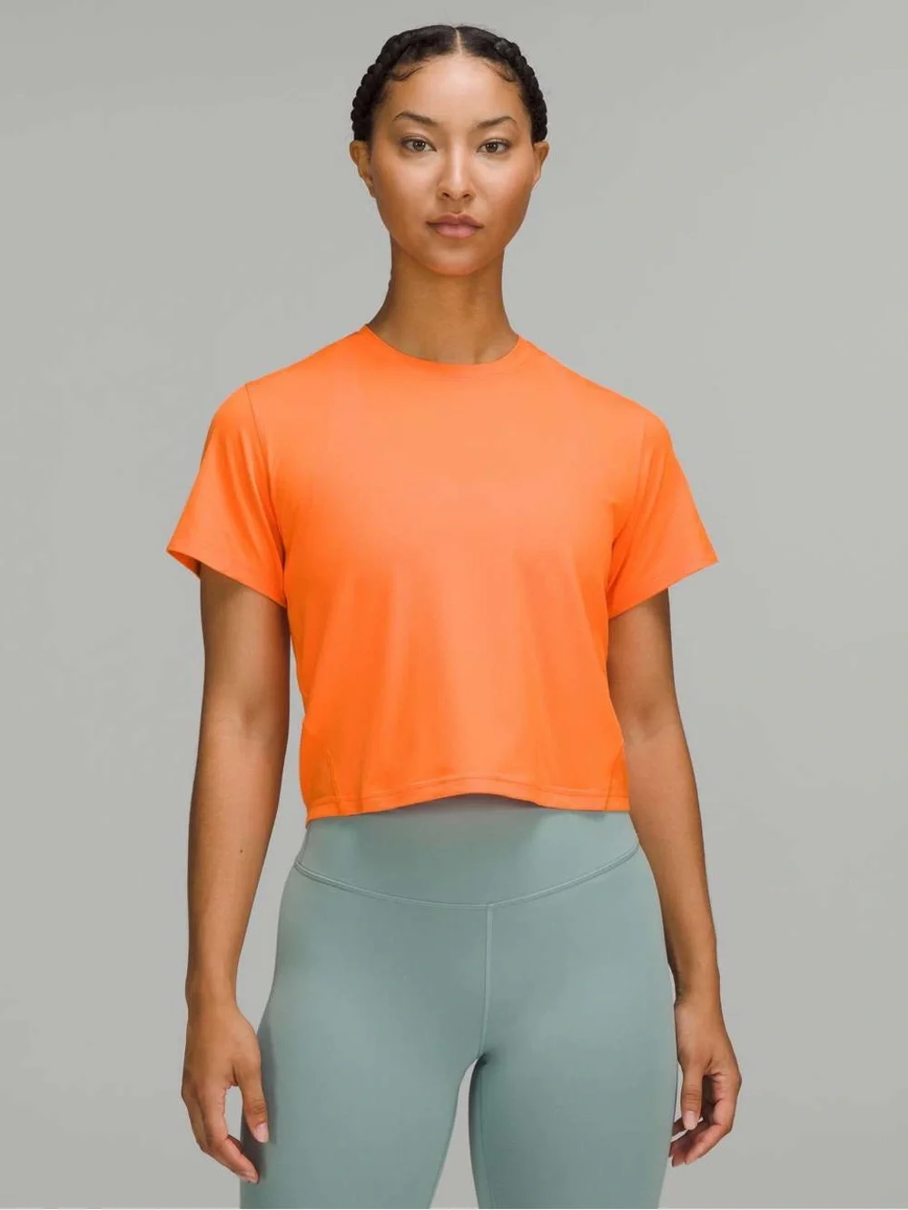 Lululemon Ventilated Open Back Training T-Shirt Orange Soda Small Activewear